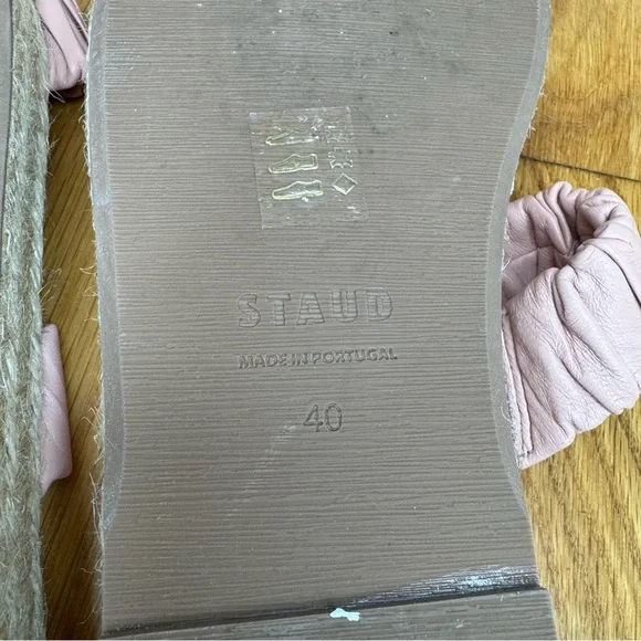 STAUD Maya Ruched Slide Espadrille Sandal in Pink Blush. EUC. 40 (9, 9.5, 10) - Picture 11 of 14